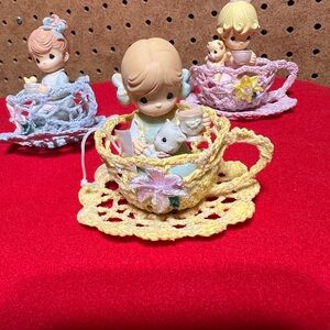 Precious Moments bundle Crocheted Teacup Figurines